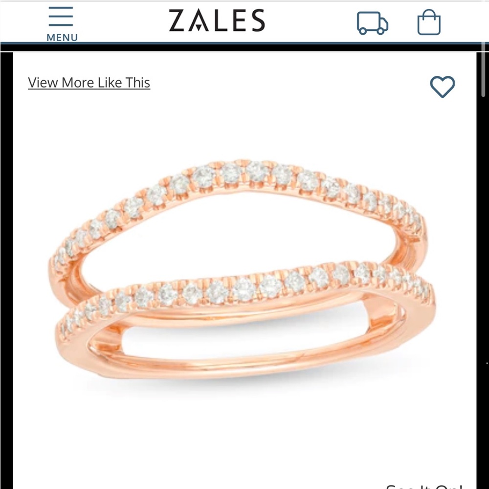 Zales 1/4 CT. T.W. Diamond Contour Solitaire Enhancer in 10K Rose Gold - Picture 3 of 4
